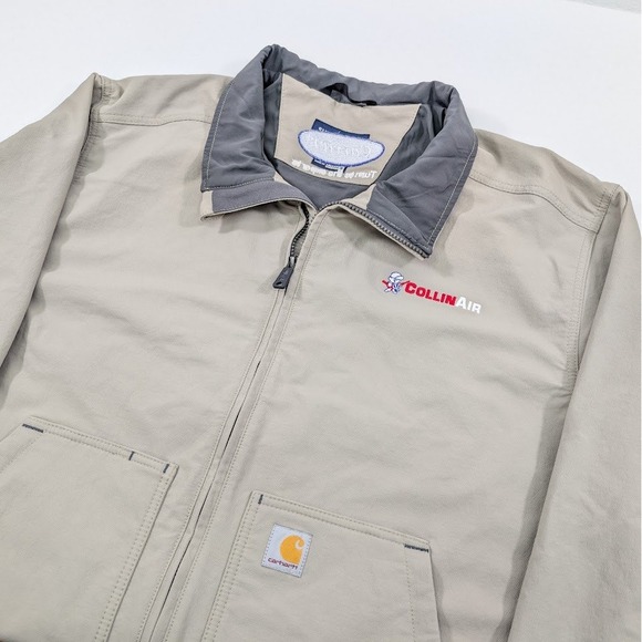Carhartt Other - Carhartt Super Dux Soft Shell Jacket Mens XL Beige Rain Defender Workwear Logos